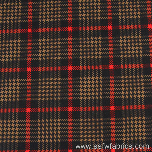 Gingham 97% Polyester 3% Elastane Scuba Textile Fabric